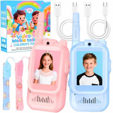 VIDEO WALKIE-TALKIE DLA DZIECI KRÓTKOFALÓWKA Z KAMERĄ I EKRANEM LCD