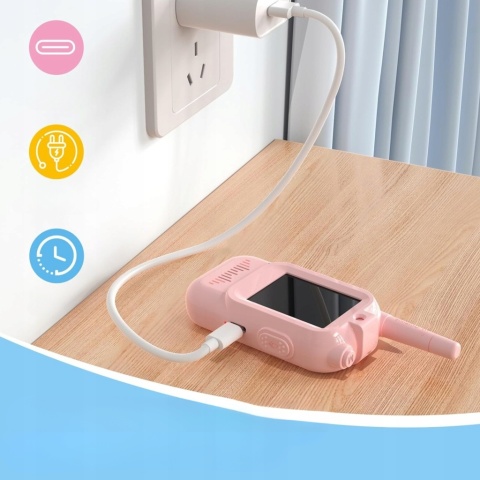 VIDEO WALKIE-TALKIE DLA DZIECI KRÓTKOFALÓWKA Z KAMERĄ I EKRANEM LCD