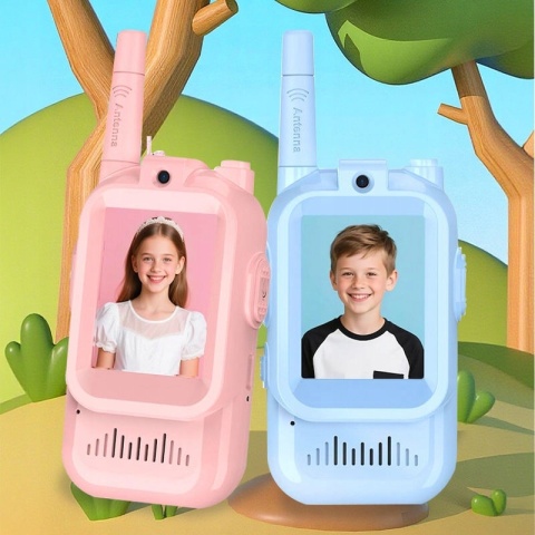 VIDEO WALKIE-TALKIE DLA DZIECI KRÓTKOFALÓWKA Z KAMERĄ I EKRANEM LCD