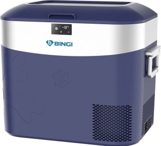 BINGI przenośna lodówka samochodowa 22 l, mini zamrażarka 12/24 V DC i 230 V AC, do samochodu, na kemping, do domu(15°C do -18℃)
