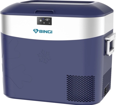 BINGI przenośna lodówka samochodowa 22 l, mini zamrażarka 12/24 V DC i 230 V AC, do samochodu, na kemping, do domu(15°C do -18℃)