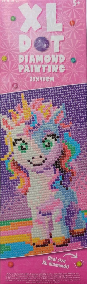 Diamentowe malowanie XL 30 x 40 cm - JEDNOROŻEC, obraz z diamentów