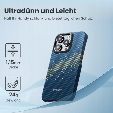 Etui na telefon iPhone 15 Plus 6,7' Magsafe z włókna aramidowego Pitaka