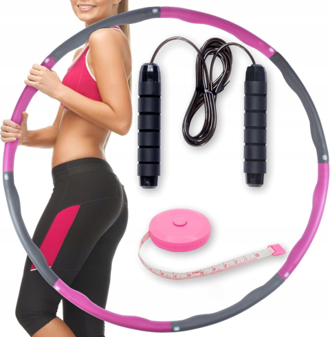 HULA HOP ODCHUDZAJĄCE 95cm wypustki pianka SKŁADANE skakanka miarka GRATIS