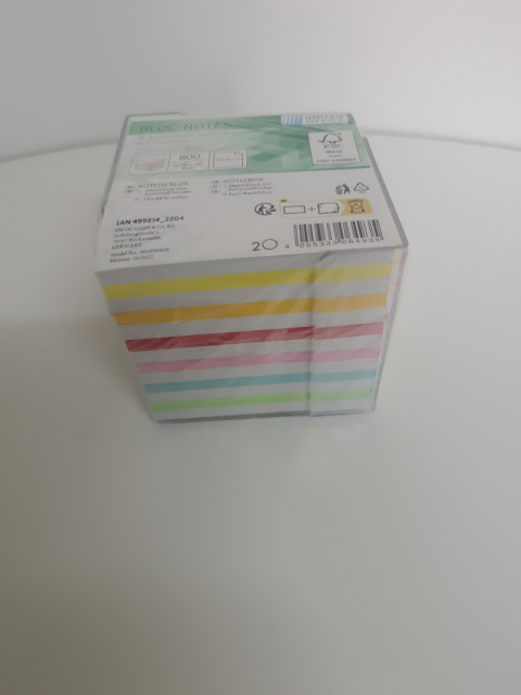 Kostka nieklejona, kartki biurowe 95x95x95mm 800 kart neon mix Kostka nieklejona, kartki biurowe 95x95x95mm 800 kart neon mix
