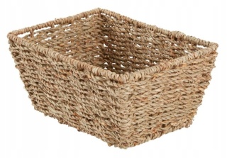 Koszyk plecony naturalny z wodorostów prostokątny 21x 16x 10