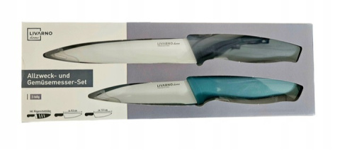 NÓŻ Livarno ZESTAW DWÓCH NOŻY NÓŻ DO KROJENIA 2 SZT 8,5CM 12,5CM OBIERANIA