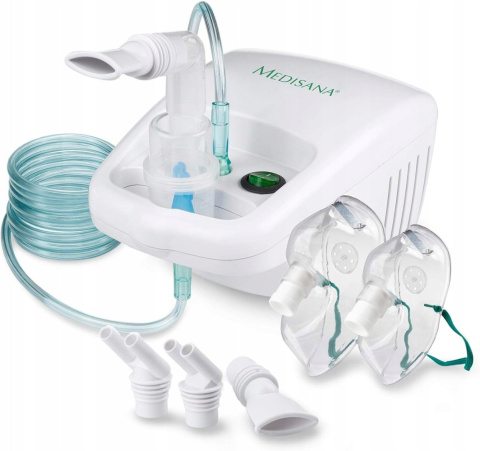 MEDISANA IN 500 Kompaktowy inhalator nebulizator duży zestaw niemiecki