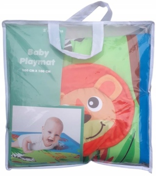 Mata do zabawy dla niemowląt 100 x 100 cm kolorowa dżungla 100x100 cm