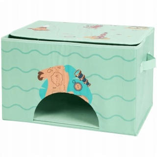 POJEMNIK ORGANIZER NA ZABAWKI + mata DO ZABAWY 39X24X97,5 CM KOLOR ZIELONY