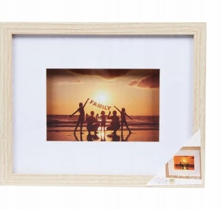 Ramka na zdjęcia ze światłem LED 25x20 cm 9 DIOD TIMER Drewniana BRĄZOWA