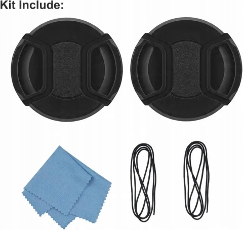 SIOTI Osłona Obiektywu 52mm (dekiel, dekielek) Zestaw 2 sztuki + czyścik