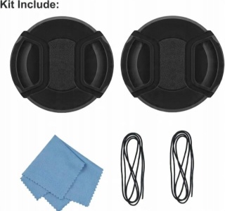 SIOTI Osłona Obiektywu 62mm (dekiel, dekielek) Zestaw 2 sztuki + czyścik