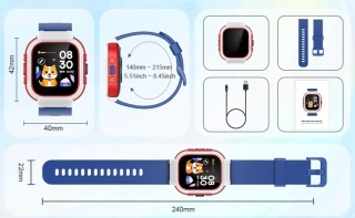 Smartwatch ZOSKVEE zegarek dla dzieci IPS 1,65" IP68 BT PREZENT