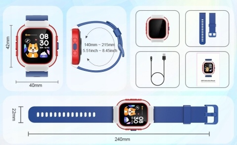 Smartwatch ZOSKVEE zegarek dla dzieci IPS 1,65" IP68 BT PREZENT