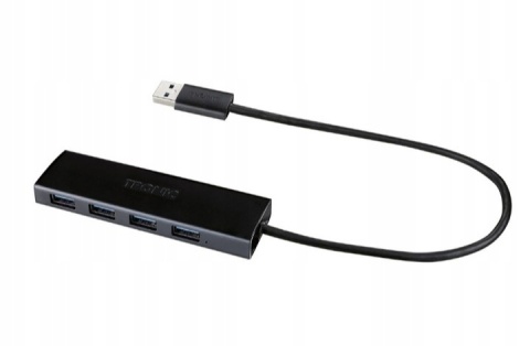 TRONIC Hub USB, z 4 portami USB 3.0 czarny