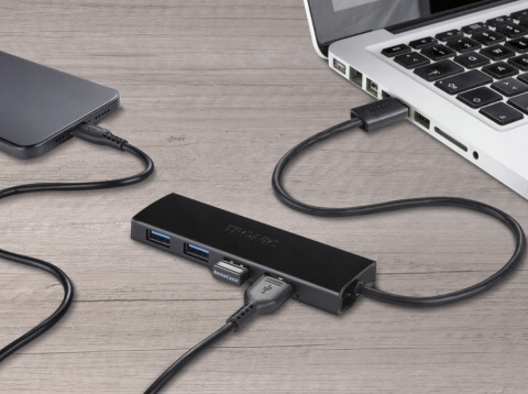 TRONIC Hub USB, z 4 portami USB 3.0 czarny