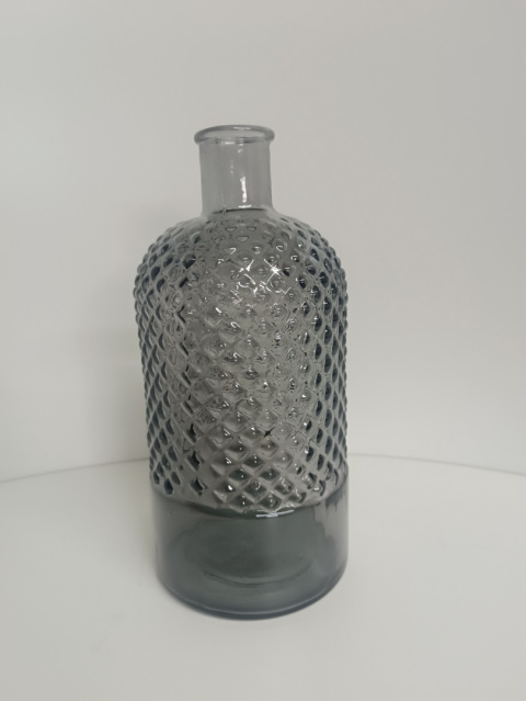 Wazon szklany Retro 28 cm grafit, dekoracja ślub, wesele