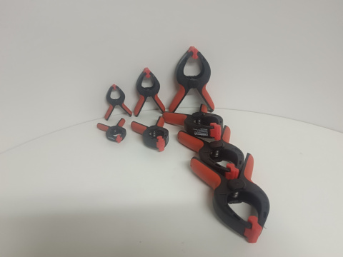 Zaciski sprężynowe stolarskie, modelarskie Zestaw zacisków sprężynowych 8 sztuk 86mm 118mm 165mm 228mm P8-HS-GCS