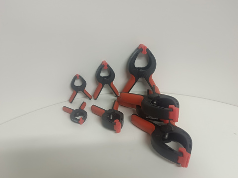 Zaciski sprężynowe stolarskie, modelarskie Zestaw zacisków sprężynowych 8 sztuk 86mm 118mm 165mm 228mm P8-HS-GCS