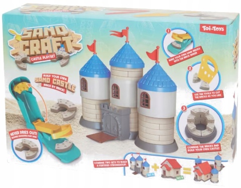 Piasek kinetyczny, Zrób to sam zamek z piasku gotowy zestaw z foremkami i piaskiem TOI-TOYS