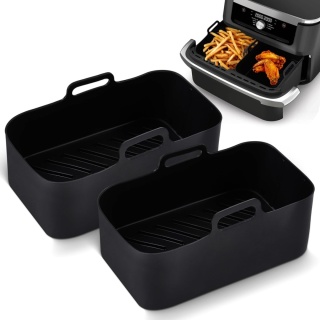 2szt FOREMEK SILIKONOWYCH WKŁAD DO FRYTKOWNICY AIR FRYER BEZTŁUSZCZOWEJ czarne + łapki silikonowe