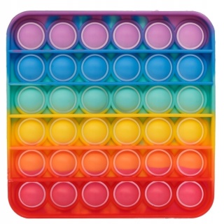 ANTYSTRESOWA ZABAWKA SENSORYCZNA PUSH POP IT KWADRAT RAINBOW