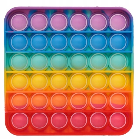 ANTYSTRESOWA ZABAWKA SENSORYCZNA PUSH POP IT KWADRAT RAINBOW