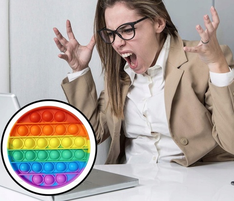 ANTYSTRESOWA ZABAWKA SENSORYCZNA PUSH POP IT kółko RAINBOW