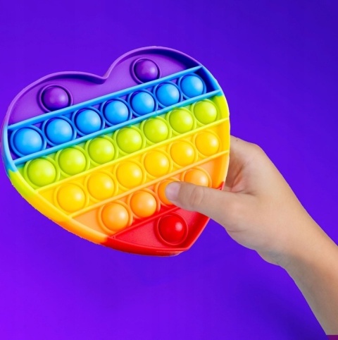 ANTYSTRESOWA ZABAWKA SENSORYCZNA PUSH POP IT SERCE RAINBOW