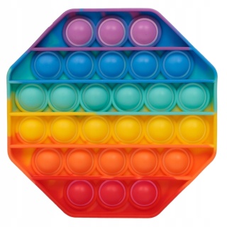 ANTYSTRESOWA ZABAWKA SENSORYCZNA PUSH POP IT ośmiokąt RAINBOW