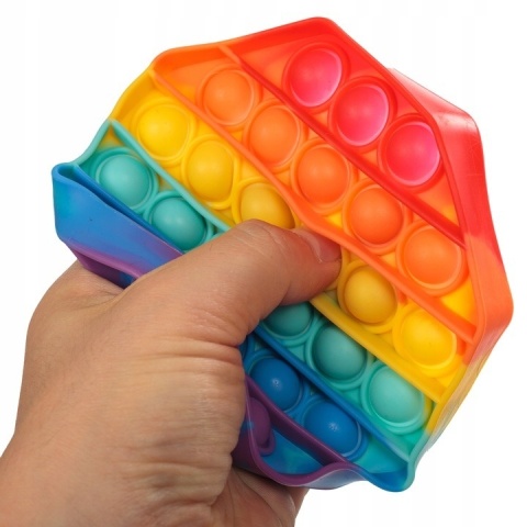 ANTYSTRESOWA ZABAWKA SENSORYCZNA PUSH POP IT ośmiokąt RAINBOW