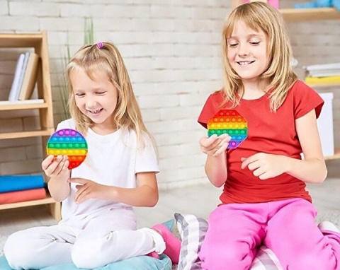 ANTYSTRESOWA ZABAWKA SENSORYCZNA PUSH POP IT ośmiokąt RAINBOW