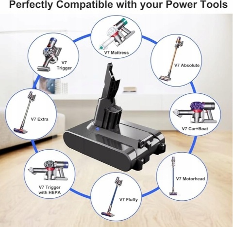 Bateria Akumulator do Dyson V7 SV11 21.6V 6000mAh 129.6Wh