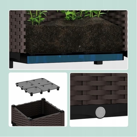 Doniczka Relaxdays Rattan Look 38 x 40 x 40