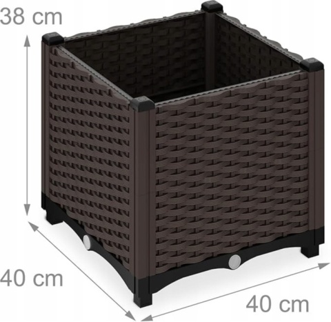 Doniczka Relaxdays Rattan Look 38 x 40 x 40