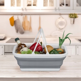 Kosz piknikowy tworzywo sztuczne biały, odcienie szarości Relaxdays