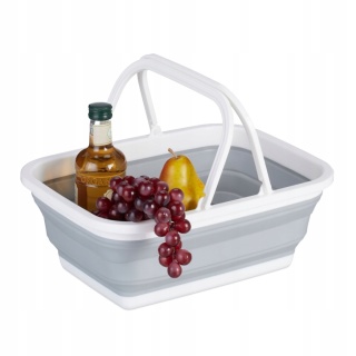 Kosz piknikowy tworzywo sztuczne biały, odcienie szarości Relaxdays