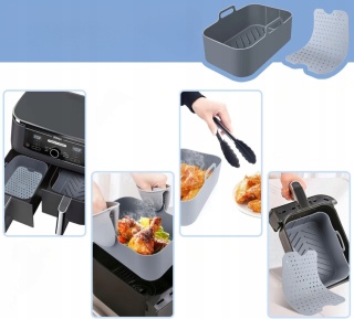 Wkłady silikonowe, Kosze i akcesoria do frytkownicy air fryer silikon zestaw HY2877