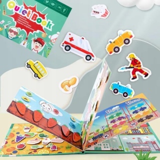Książeczka edukacyjna, sensoryczna Livoyn zwierzęta ruchome części Quiet book