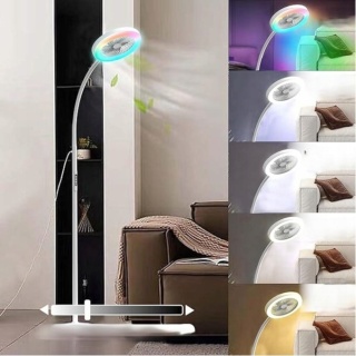 Lampa Stojąca LED Z Wentylatorem I Pilotem – RGB, 18W, 1500 lmI, regulacja barwy, ściemniacz