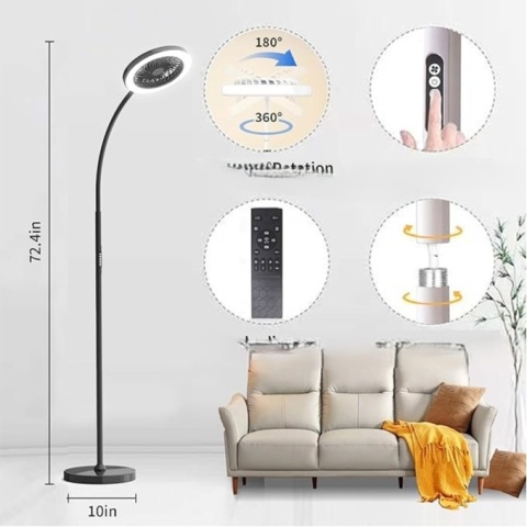 Lampa Stojąca LED Z Wentylatorem I Pilotem – RGB, 18W, 1500 lmI, regulacja barwy, ściemniacz