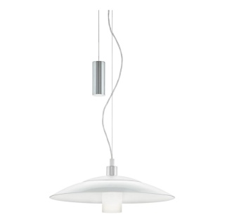 Lampa sufitowa WISZĄCA EGLO Cabral do kuchni jadalni E27 60W Szklana chrom +biały