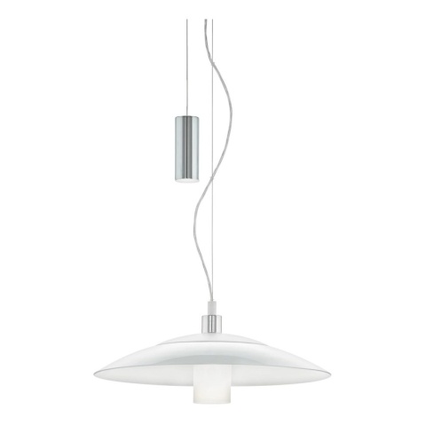 Lampa sufitowa WISZĄCA EGLO Cabral do kuchni jadalni E27 60W Szklana chrom +biały