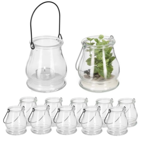 Lampka na tealight przezroczysta 12szt.świecznik, słoiczek