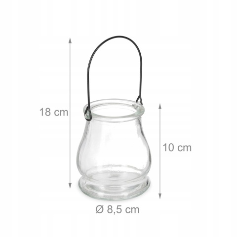 Lampka na tealight przezroczysta 12szt.świecznik, słoiczek