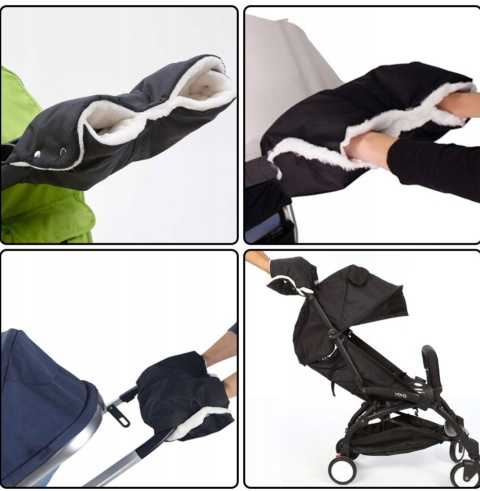 MUFKA OGRZEWACZ RĄK DO WÓZKA UNIWERSALNE RĘKAWICE WODOODPORNE WIATROODPORNE
