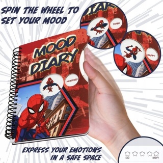 Marvel Spiderman Kolorowy Interaktywny Dziennik Notes + Naklejki + Długopis