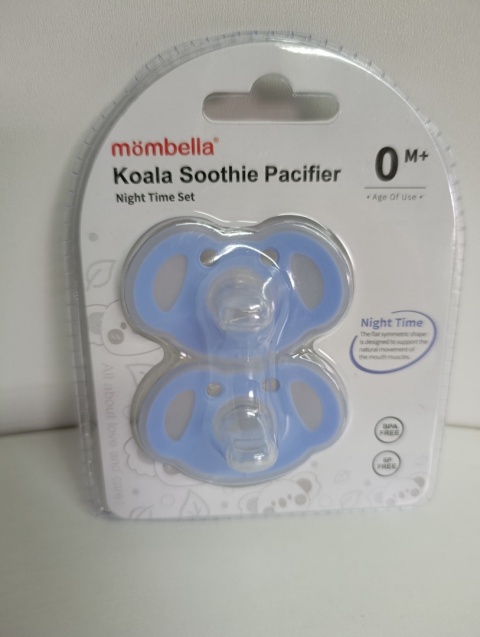 Mombella Smoczek uspokajający Koala 0-6 m niebieski, 2 szt zestaw