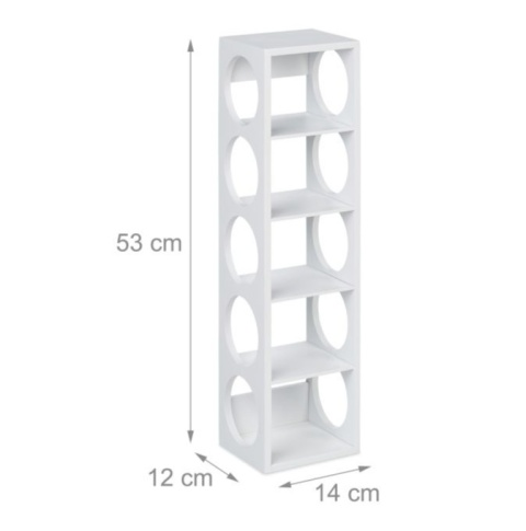 Nowoczesny stojak na wino, bambus, – biały regał na 10 butelek, zestaw 2 szt